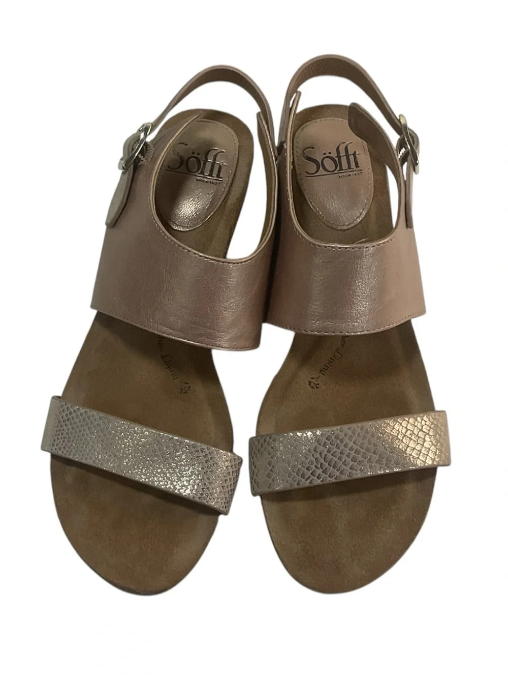 Sofft Women's Rose Gold Wedge Sandals